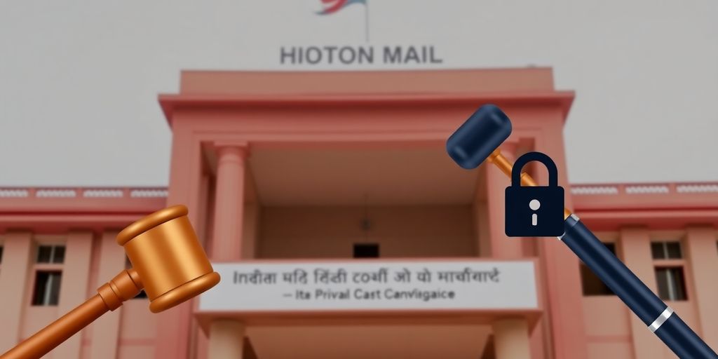 Indian High Court with gavel and privacy lock symbol.