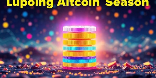 Vibrant meme coins stacked against a dynamic digital background.