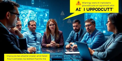 Experts discussing AI concerns in a digital environment.