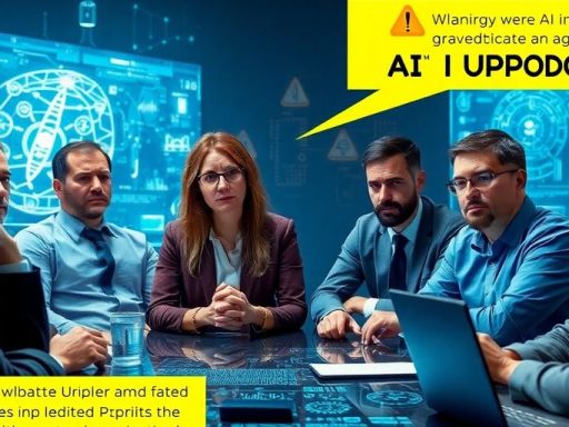 Experts discussing AI concerns in a digital environment.