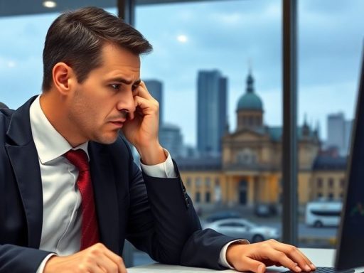 Business executive worried about bank failures and regulations.