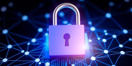 A padlock on a cryptocurrency wallet with digital connections.