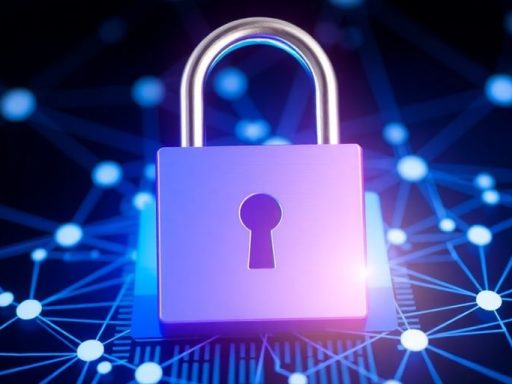A padlock on a cryptocurrency wallet with digital connections.