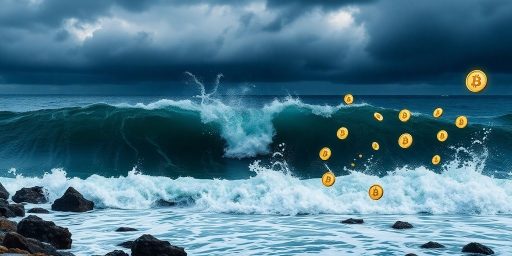 Ocean wave crashing, symbolizing market turmoil and volatility.