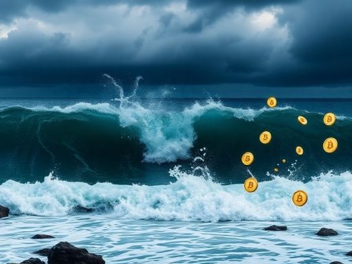 Ocean wave crashing, symbolizing market turmoil and volatility.