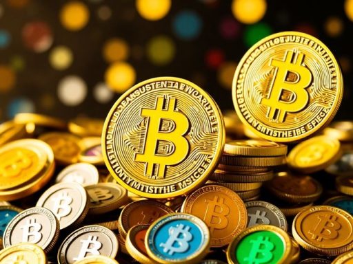 Bitcoin rising with colorful memecoins in decline.
