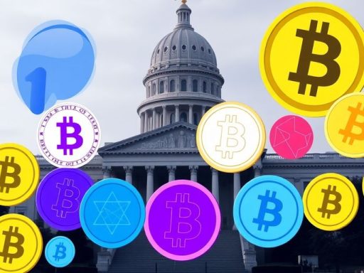 Digital currencies and legislative building in a financial context.