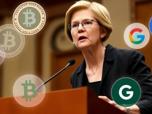 Senator Warren addressing issues of stablecoins and big tech.