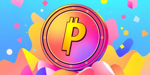 PayPal stablecoin with vibrant colors and abstract shapes.
